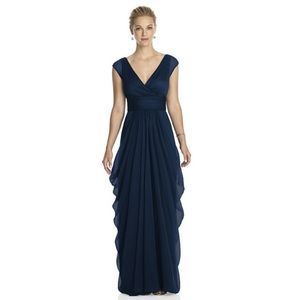 Lela Rose Bridesmaids Cap Sleeve Chiffon Gown